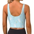 thumbnail image 3 of Bixox Women's Cute Bunny Pattern Fitness Navel Tank Top U-Back Yoga Tank Top Sweatshirt Sports Bra, 3 of 7