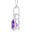 thumbnail image 2 of ANGARA Natural Trillion 1.6 ct Amethyst Solitaire Pendant with Diamond in 14K White Gold for Women (Size-8mm) | February Birthstone, Anniversary, Jewelry Gift for Women | Natural Amethyst Necklace, 2 of 9