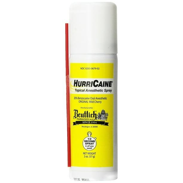 HurriCaine Wild Cherry Topical Benzocaine 20 Oral Anesthetic Spray, 2