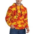 thumbnail image 2 of Naloa Vintage maple leaves autumn Men's Casual Hooded Collar Drawstring Hoodies Pullover Sweatshirts Casual Long Sleeve Shirts-Small, 2 of 7