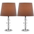 thumbnail image 3 of SAFAVIEH Crescendo 16 in. Crystal Table Lamp with Grey Polyester Shade, Set of 2, 3 of 5