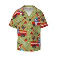 thumbnail image 3 of Goofa Cartoon Fire Truck Printed Men's Casual Short-sleeved Shirt,Lightweight Breathable Button-down,Summer Casual men's top,Versatile Fashion shirt-, 3 of 7