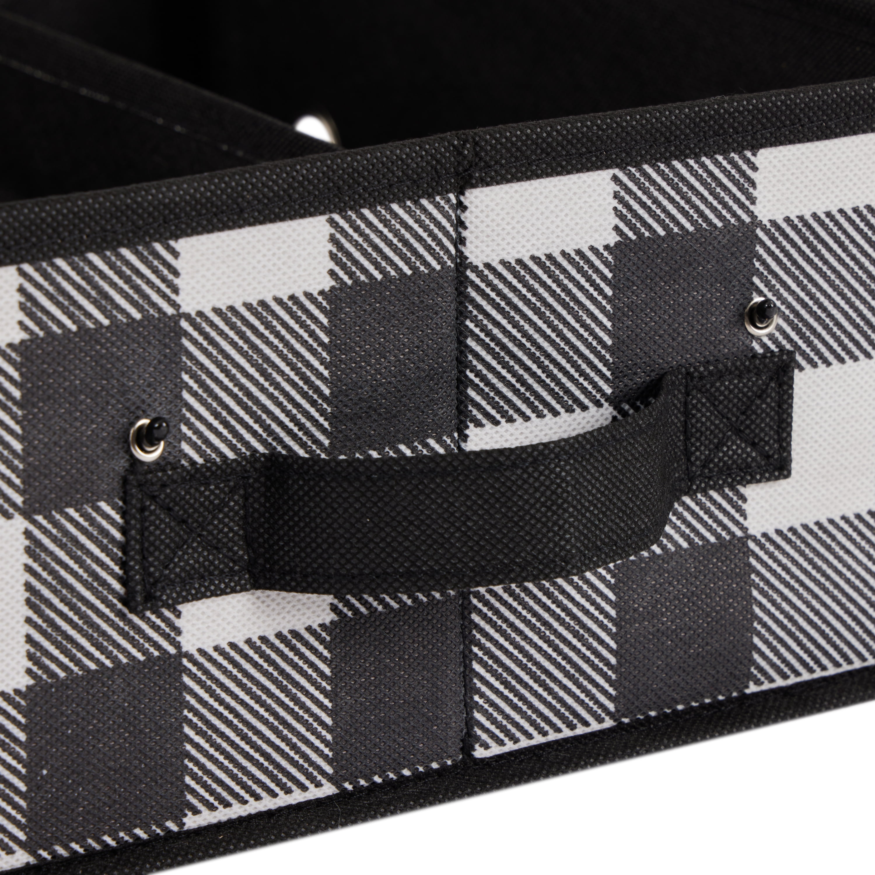 Organize It All Buffalo Plaid Gift Wrapping and Ribbon Storage Organizer Box in Black & White