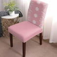 thumbnail image 3 of Chair Covers for Dining Room Set of 6,Merry Christmas Snowflake Texture Stretch Seat Protector Removable Washable Chairs Slipcovers for Kitchen Banquet Wedding Hotel,White Leaves Pine Cone on Red, 3 of 6