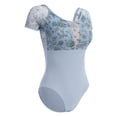 thumbnail image 2 of IBTOM CASTLE Women Ballet Dance Leotards Adult Butterfly Flower Print Backless Gymnastics Leotards with Bra Training Practices S Blue Floral, 2 of 8