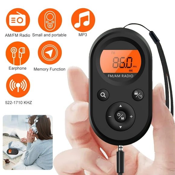 AM FM Portable Radio,Personal Pocket Radio Rechargeable with Best Reception,Long Battery Life,Stereo Earphone,Small Digital Transistor Radios for Hiking,Walking,Jogging