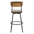 thumbnail image 4 of CHITA Swivel Counter Height Bar Stools with Back Set of 2, 30'' Seat Height, Metal & Wood Frame, Sand Gray, 4 of 9