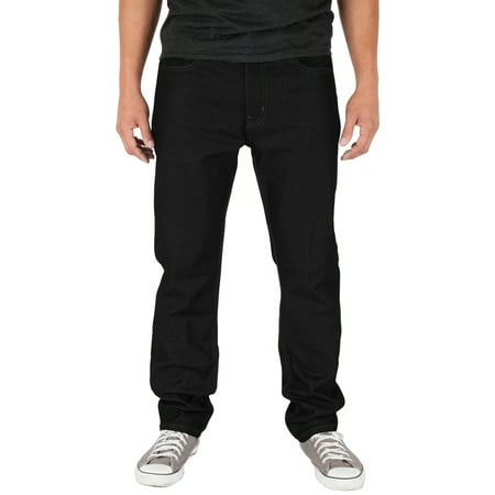 Shaka Wear Mens 12oz raw denim pants classic straight rigid jeans Black (Best Black Raw Denim)