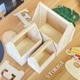 thumbnail image 3 of Set of 3 Unfinished Wooden Carrier Nesting Wood Craft Box with Handle for Storage, 3 of 7