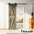 thumbnail image 2 of Homacer 5-in-1 Design 20'' W x 84'' H x 1-3/8'' D Solid Wood Barn Door, Finished and Unassembled, with Pre-drilled Holes for Easy Assemble and Pre-routed Groove, Interior Only (Gray), 2 of 7