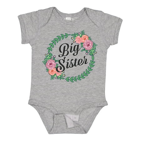 

Inktastic Big Sister with Flower Circle Gift Baby Girl Bodysuit