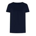thumbnail image 3 of Blue Womens Tops Women's Summer Petal Sleeve Tops Casual Dressy Shirts Fashion Pleated Business Blouses Tunic Top Shirts for Women, 3 of 5