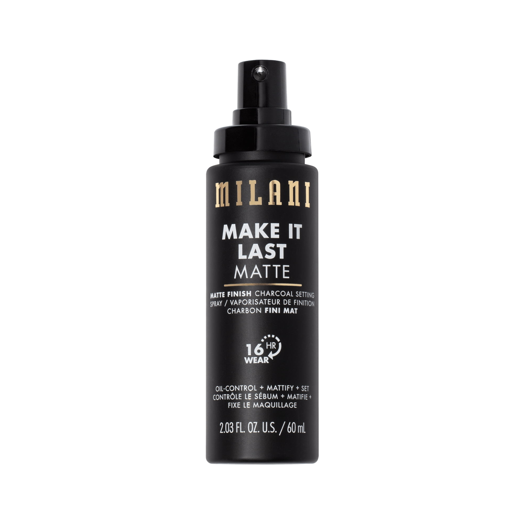 Milaniミラーニメイクイットラスト セッティング スプレープライマ60ml Milani, Make It Last Matte Setting Spray, Charcoal, 2.03 fl oz