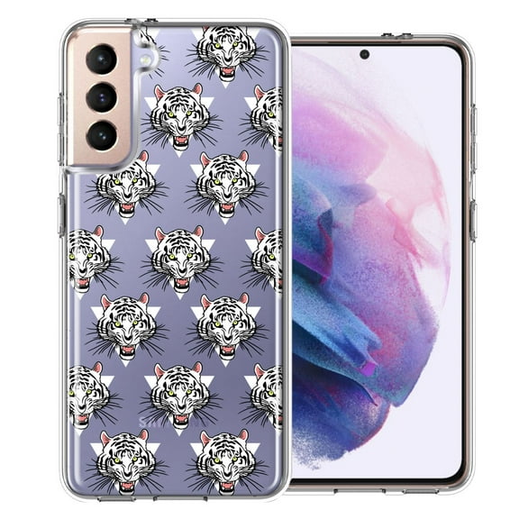 MUNDAZE For Samsung Galaxy S21 Plus Fierce Tiger Polkadots Design Double Layer Phone Case Cover