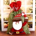 thumbnail image 3 of Santa Claus Plaid Christmas Gift Bags with Drawstring - Perfect for Holiday Party Favors & Decorations, Bulk Pack, 3 of 6