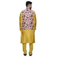 thumbnail image 3 of Atasi Solid Kurta Pajama & Printed Nehru Jacket Set For Mens Party Wear, 3 of 3