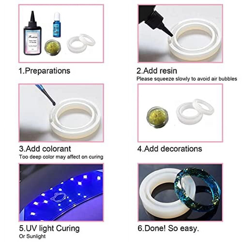 UV Resin Kit,31Pcs Resin Jewelry Making Kit with 500g Fast Cure Clear Hard Low Odor UV Resin, Color Pigment, Resin Accessories, UV Resin Starter Kit for Jewelry Earrings Necklace Bracelet
