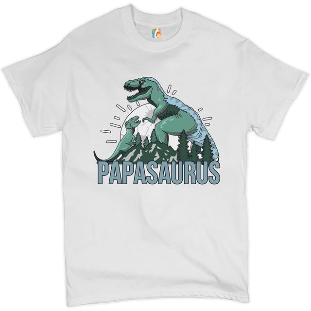 Papasaurus - playera para hombre con diseño de dinosaurio T-Rex para el Día del Padre