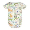 thumbnail image 6 of Baby Safari Jungle Zoo Animals Bodysuits Lion Elephant Giraffe Crocodile Trees Floral Leaves Short Sleeve One-pieces Romper for Boy Girl, 6 of 7