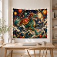 thumbnail image 5 of Mythical Dragon Over Turbulent Waves, Mystical Fantasy Decor for Dragon Lovers, Japanese Wall Art Housewarming Gift Tapestry Wall Hanging for Living Room and Bedroom, 5 of 7