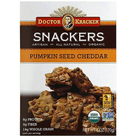  Doctor Kracker Snackers Pumpkin Seed Cheddar Crackers 6 