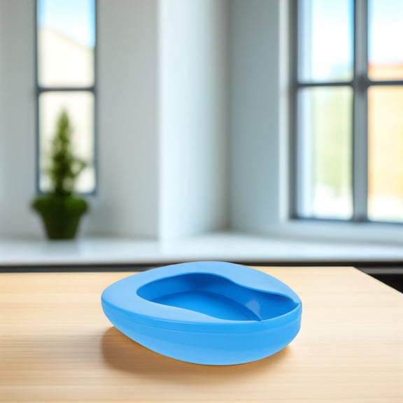IBASETOY Portable Blue Bedpan for Elderly Females Lightweight Compact Household Chamber Pot for Home Use