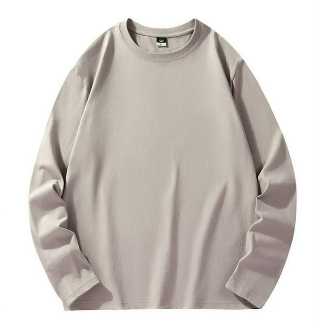 pstuiky manga larga de hombre, Camisa informal de manga larga con cuello redondo y color liso para hombre. Blusas de manga larga con cuello redondo. camisetas de hombre xxl