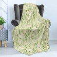 thumbnail image 4 of Garden Art Soft Flannel Fleece Blanket, Spring Flowers Bouquet Crocuses with Healthy Fresh Petals Botanical, Cozy Plush for Indoor and Outdoor Use, 60" x 80", Pale Green Cream Orange, by Ambesonne, 4 of 5