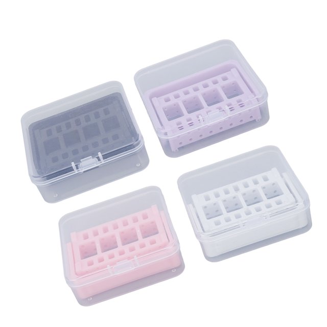 Dustproof Nail Drill Bit Box,4pcs Nail Drill Bit Nail Drill Bits Container Nail Drill Bits Stand High-Intensity Output