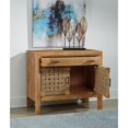 thumbnail image 4 of Treasure Trove Augustine Brown & Jute Two Door One Drawer Wood Cabinet, 4 of 9