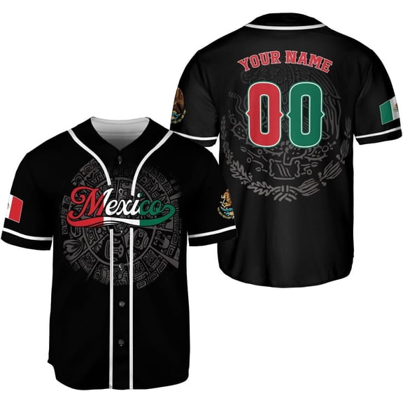 Mostprints Custom Mexico Baseball Jerseys Mexican Eagle & Flag Shirt for Teams, Mexico Shirts for Men & Women Size S-5XL (S)