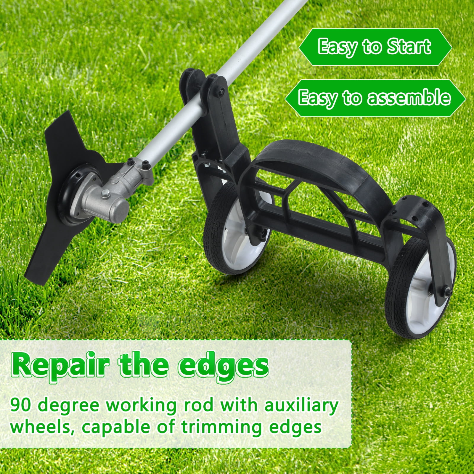 Heavy Duty 52cc Gas Weed Eater, 2-Stroke 2.3KW Brush Cutter & Hedge Trimmer, 1.2L Fuel Tank Long Runtime, 8-in-1 Gardening Kit for Large Properties