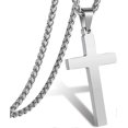 thumbnail image 1 of Cross Necklace For Men Boys Women 16-24 Inches Stainless Steel Cross Pendant Chain Religious Gift, 1 of 5