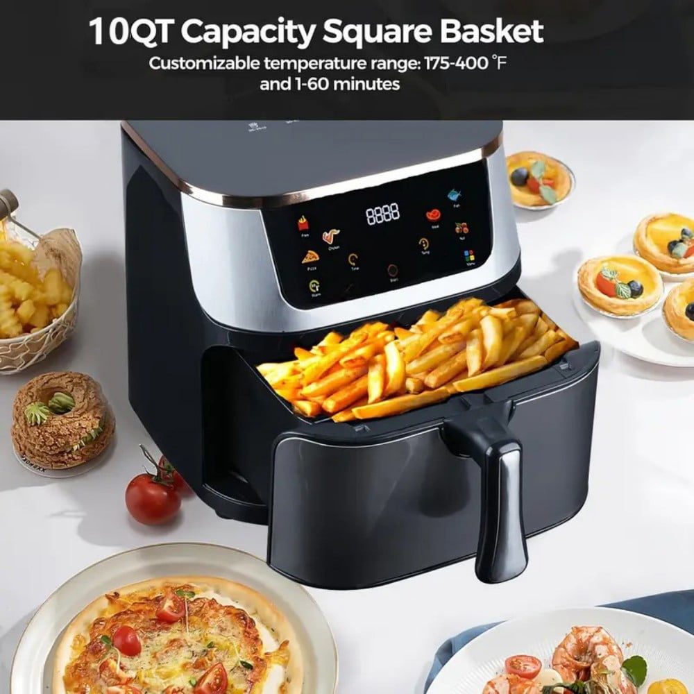 Air Fryer 8.45QT 1400W Oilless Oven Healthy Cooker Air Fryers Large Capacity with 6 Presets, LCD Touch Screen, Customerizable Cooking, Non-Stick Basket