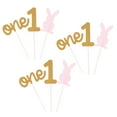 thumbnail image 4 of Minkissy 9Pcs 1-Year-Old Cake Inserted Card Golden Rabbit Paper Toppers Decorative Durable Cardstock for Parties, 4 of 6