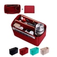 thumbnail image 3 of Vogacara El bolso cosmético del viaje organiza los elementos esenciales con el parte movible del fieltro Bolsos bien organizados del parte Bolsas de maquillaje vino rojo M 26*15*14cm, 3 of 6