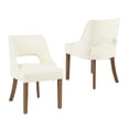 thumbnail image 5 of ClinQ Dining Chair,Morden Wood Leg Upholstered Kitchen Chair Set of 4, Beige-Walnut Leg, 5 of 7
