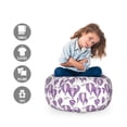 thumbnail image 2 of Hot Air Balloon Storage Toy Bag Chair, Sky Transporation Vehicles in Purple Tones Repetitive Pattern, Stuffed Animal Organizer Washable Bag, Small Size, Mauve Quartz and Lilac, by Ambesonne, 2 of 3