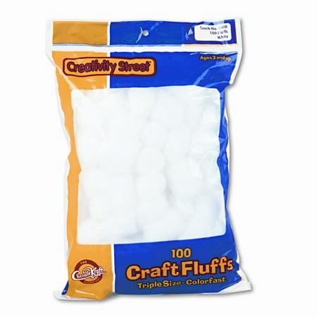 ChenilleKraft White Craft Fluffs, Pack of 100