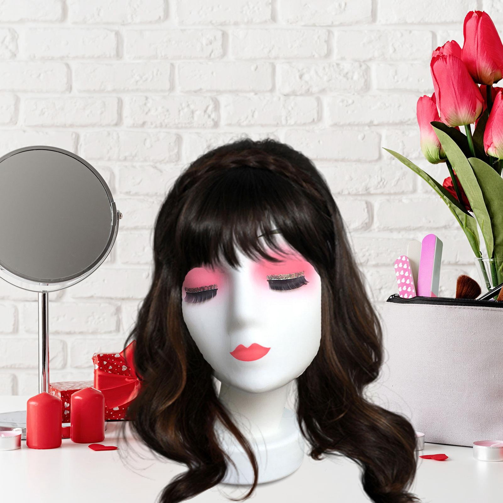 Stgfyxgs Hat Display Rack Female Head Mannequin Display Model Manikin for Headwear Jewelry Glasses Hats Making Styling D