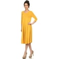 thumbnail image 4 of Women's Casual Basic Comfy 3/4 Sleeve Flare A-line Midi long maxi Dress, 4 of 7