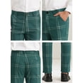 thumbnail image 6 of INSPIRE CHIC Men's Dress Plaid Slim Fit Flat Front Prom Checked Trousers 32 Green, 6 of 6