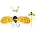 thumbnail image 3 of Disfraz de abeja amarilla de 4 piezas para Halloween, diadema con antenas de abeja para niñas, alas, varita mágica, vestido divertido, conjunto de accesorios de hada, 3 of 6