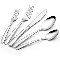 Silverware Set, 20 Piece Flatware Cutlery Set for 4,  Stainless Steel Silverware Mirror Polished Dishwasher Safe for Home, Restaurant, Wedding, Party(Silver, 20 pieces for 4)
