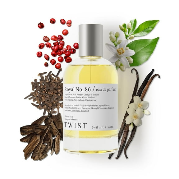 Twist Royal No. 86 - Eau De Parfum Inspired by M. M . Replica By The Fireplace, Long-Lasting Perfume For Women & Men, Paraben Free, Vegan, Clean Ingredients, Unisex - 100 ml (3.4 fl. oz.)