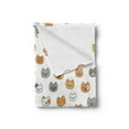 thumbnail image 2 of Cartoon Soft Flannel Fleece Throw Blanket, Happy Funny Kittens in Various Colors Smiling Animals Eyes, Cozy Plush for Indoor and Outdoor Use, 60" x 80", Pale Orange Pale Brown, by Ambesonne, 2 of 5