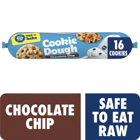 Pillsbury Ready to Bake Cookie Dough, Chocolate Chip, About 16 Cookies, 16.5 oz