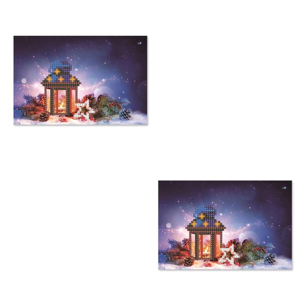 Yuarrent 5D diamante pintura tarjeta de felicitación DIY cristal bordado postal resina punto de cruz adultos niños Año Nuevo vacaciones Type2 NO2