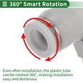 thumbnail image 5 of Unique Bargains Push to Connect Air Fittings 15/64" 90 Degree Air Line Quick Joint Plastic Metal 1/8"BSPT 2 Pcs White Silver Tone, 5 of 7