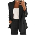 thumbnail image 4 of Dezsed Women's Office Blazer Jacket Women's Tops Fashion Women Casual Solid Lapel Suit Long Sleeves Coat Cardigan Tops Tailored Coat Black XL, 4 of 4